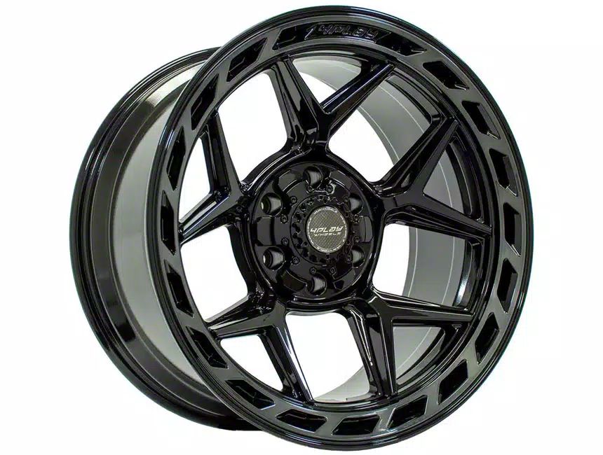 4Play 4P55 Gloss Black with Brushed Face 6-Lug Wheel; 22×10; -18mm Offset (09-14 F-150)