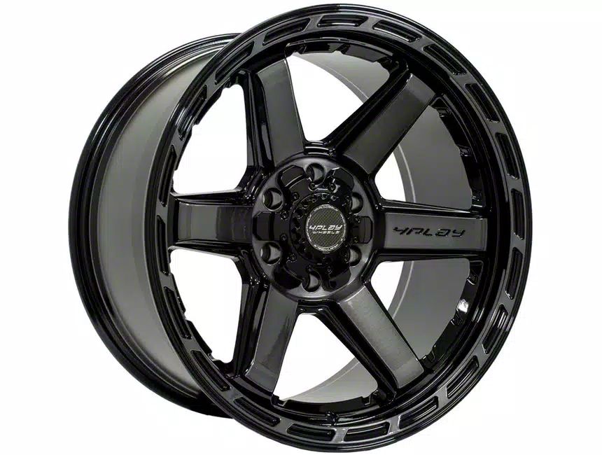 4Play 4P63 Gloss Black with Brushed Face 6-Lug Wheel; 22×12; -44mm Offset (09-14 F-150)