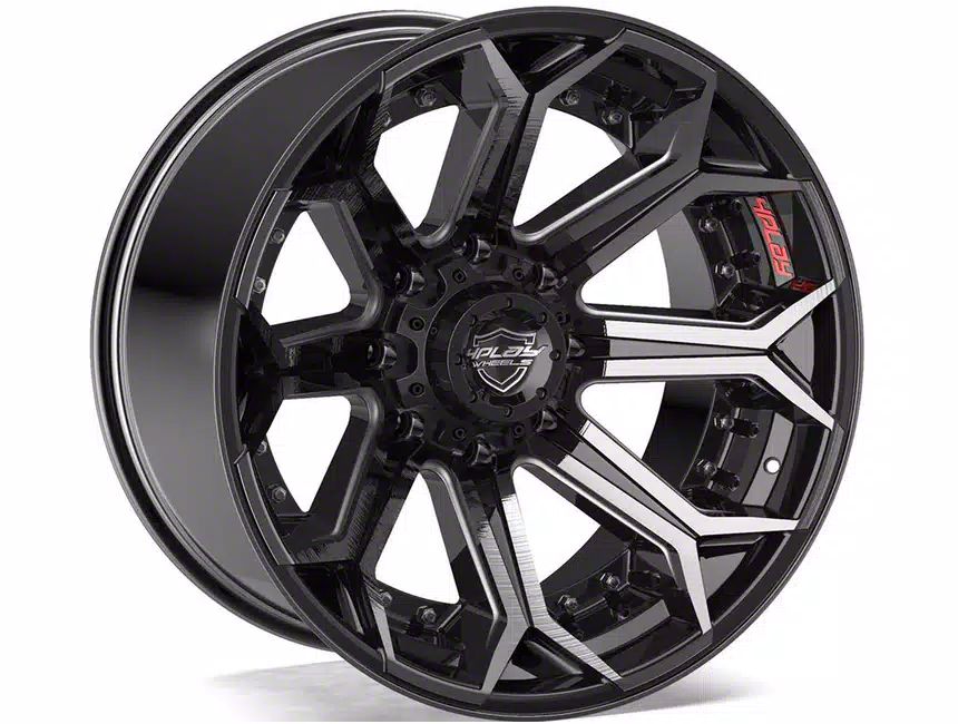 4Play 4P80R Gloss Black with Brushed Face 6-Lug Wheel; 22×10; -18mm Offset (09-14 F-150)