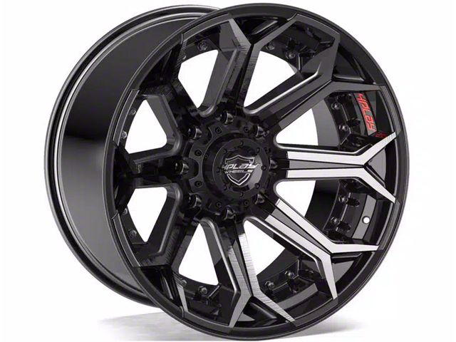 4Play 4P80R Gloss Black with Brushed Face 6-Lug Wheel; 22x10; -18mm Offset (09-14 F-150)