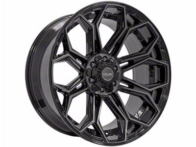 4Play 4P83 Gloss Black with Brushed Face 6-Lug Wheel; 22x12; -44mm Offset (09-14 F-150)