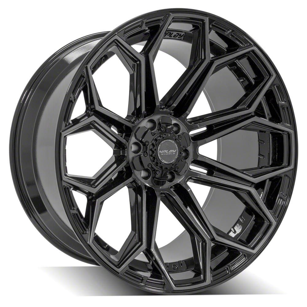 4Play 4P83 Gloss Black with Brushed Face 6-Lug Wheel; 24×12; -44mm Offset (09-14 F-150)