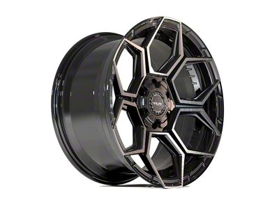 4Play Sport2.0 4PS26 Gloss Black with Brushed Face and Tinted Clear 6-Lug Wheel; 24x10; 24mm Offset (09-14 F-150)