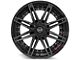 4Play 4P08 Gloss Black with Brushed Face 5-Lug Wheel; 22x12; -44mm Offset (09-18 RAM 1500)