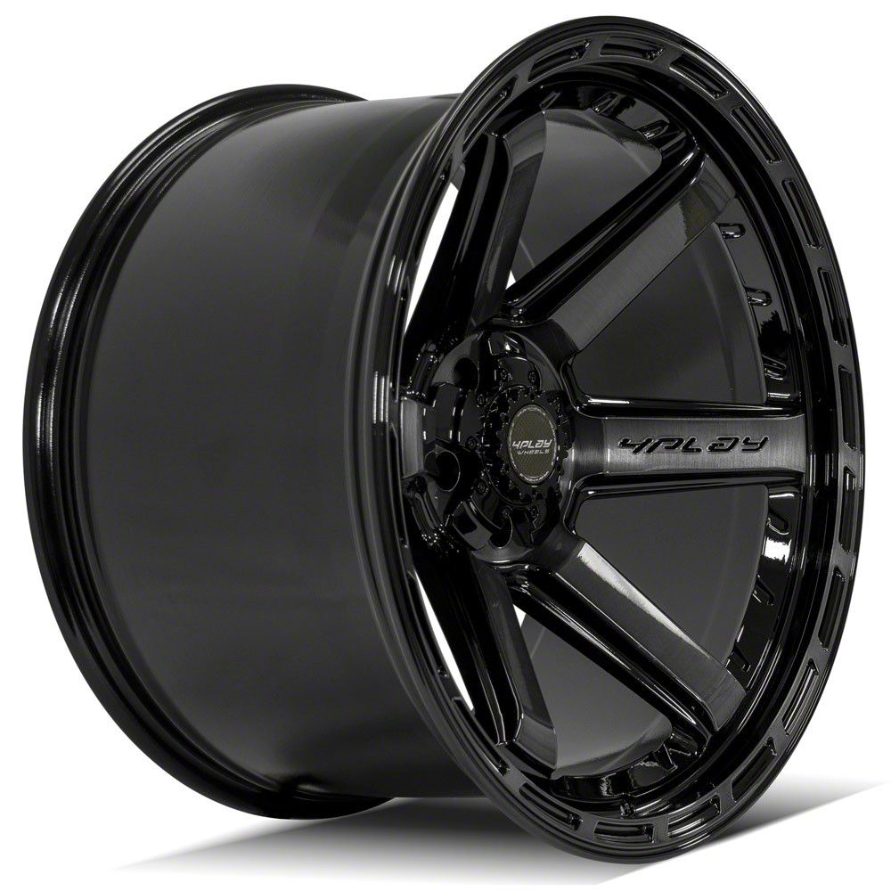 L⇔R Laugh+Rough12〜22 4Play RAM 1500 4P63 Gloss Black with Brushed Face 5-Lug