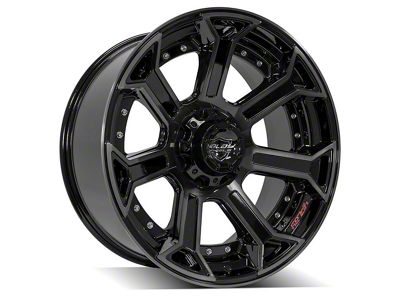 4Play 4P70 Gloss Black with Brushed Face 5-Lug Wheel; 22x10; -24mm Offset (09-18 RAM 1500)