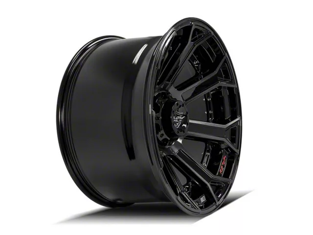 4Play 4P70 Gloss Black with Brushed Face 5-Lug Wheel; 22x12; -44mm Offset (09-18 RAM 1500)
