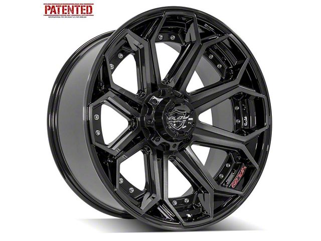 4Play 4P80R Gloss Black with Brushed Face 5-Lug Wheel; 22x10; -24mm Offset (09-18 RAM 1500)