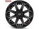 4Play 4P83 Gloss Black with Brushed Face 5-Lug Wheel; 22x12; -44mm Offset (09-18 RAM 1500)