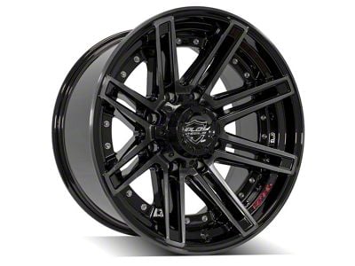 4Play 4P08 Gloss Black with Brushed Face 8-Lug Wheel; 20x10; -24mm Offset (10-18 RAM 3500 SRW)