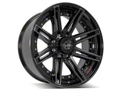 4Play 4P08 Gloss Black with Brushed Face 8-Lug Wheel; 22x10; -24mm Offset (10-18 RAM 3500 SRW)
