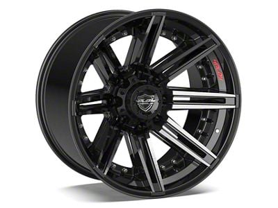 4Play 4P08 Gloss Black with Brushed Face 8-Lug Wheel; 22x12; -44mm Offset (11-16 F-250 Super Duty)