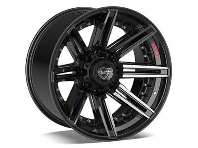 4Play 4P08 Gloss Black with Brushed Face 8-Lug Wheel; 22x12; -44mm Offset (11-16 F-350 Super Duty SRW)