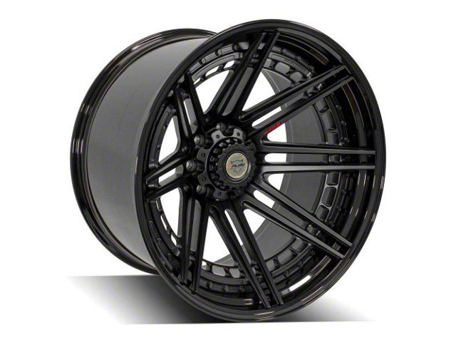 4Play 4PF8 Matte Black with Gloss Black 8-Lug Wheel; 22x10; -24mm Offset (11-16 F-350 Super Duty SRW)