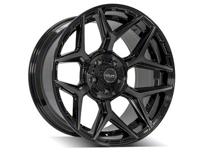 4Play 4P06 Gloss Black with Brushed Face 6-Lug Wheel; 20x10; -18mm Offset (14-18 Silverado 1500)