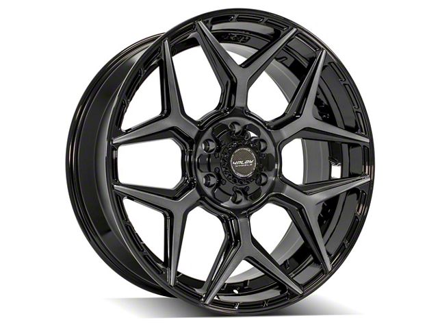 4Play 4P06 Brushed Black 6-Lug Wheel; 22x9; 12mm Offset (15-20 F-150)