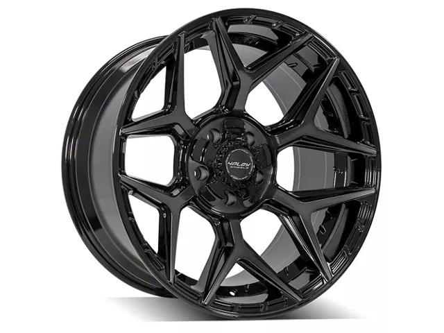 4Play 4P06 Gloss Black with Brushed Face 6-Lug Wheel; 20x10; -18mm Offset (15-20 F-150)