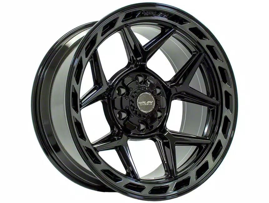 4Play 4P55 Gloss Black with Brushed Face 6-Lug Wheel; 24×12; -44mm Offset (15-20 F-150)