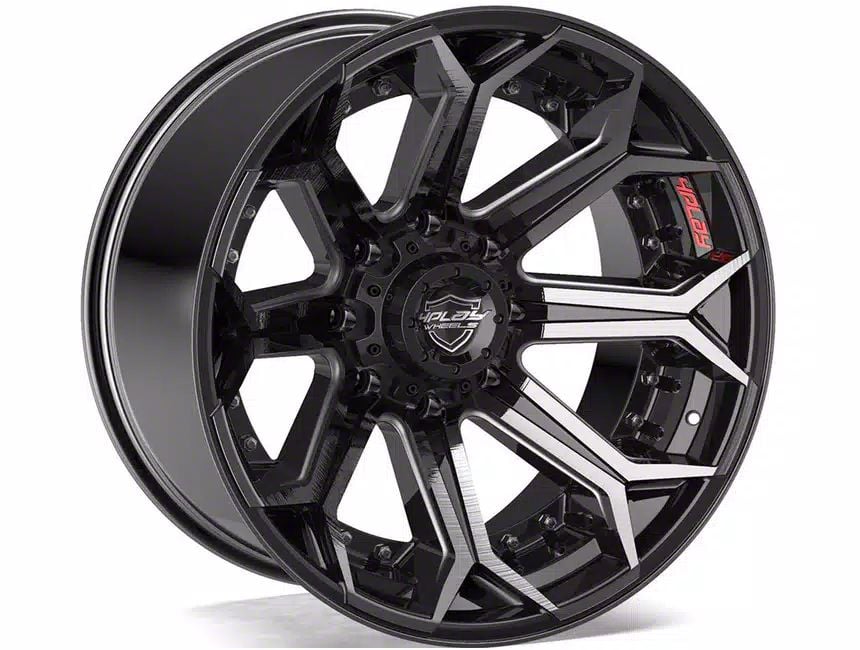4Play 4P80R Gloss Black with Brushed Face 6-Lug Wheel; 22×12; -44mm Offset (15-20 F-150)