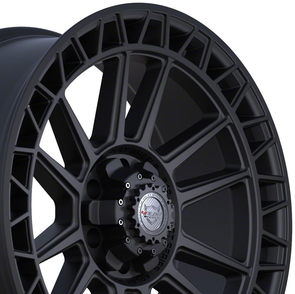 4Play 4PS12 Satin Black 6-Lug Wheel; 22×9; 0mm Offset (15-20 F-150)