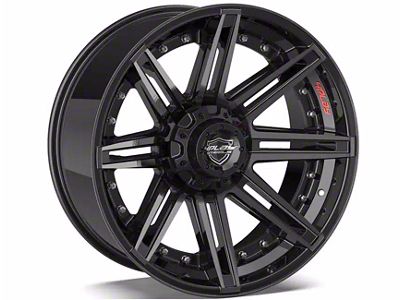4Play 4P08 Gloss Black with Brushed Face 8-Lug Wheel; 20x10; -24mm Offset (15-19 Sierra 2500 HD)