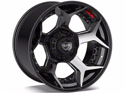4Play 4P50 Gloss Black with Brushed Face 8-Lug Wheel; 20x10; -24mm Offset (15-19 Sierra 3500 HD SRW)