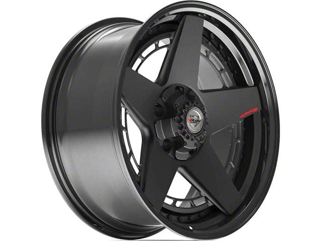4Play 4PF5 Matte Black with Gloss Black 8-Lug Wheel; 20x9; 0mm Offset (15-19 Sierra 3500 HD SRW)