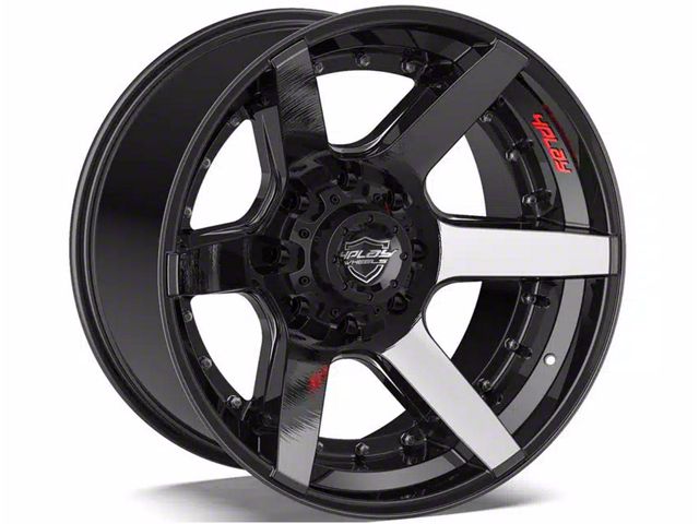 4Play 4P60 Gloss Black with Brushed Face 8-Lug Wheel; 20x10; -24mm Offset (15-19 Silverado 2500 HD)
