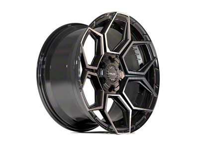 4Play Sport2.0 4PS26 Gloss Black with Brushed Face and Tinted Clear 6-Lug Wheel; 22x10; 24mm Offset (15-20 Tahoe)