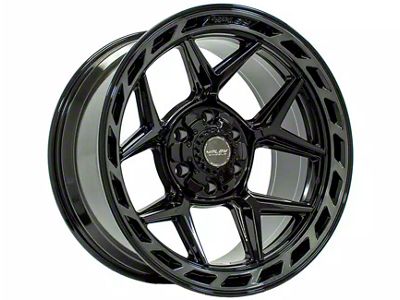 4Play 4P55 Gloss Black with Brushed Face 6-Lug Wheel; 24x12; -44mm Offset (2024 Ranger)