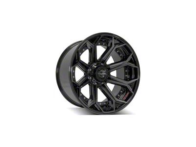 4Play 4P80R Gloss Black with Brushed Face 8-Lug Wheel; 22x12; -44mm Offset (99-07 F-250 Super Duty)