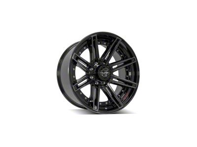 4Play 4P08 Gloss Black with Brushed Face 8-Lug Wheel; 22x10; -24mm Offset (99-07 F-350 Super Duty SRW)
