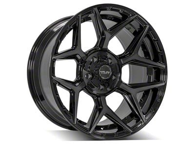4Play 4P06 Gloss Black with Brushed Face 6-Lug Wheel; 20x10; -18mm Offset (99-06 Sierra 1500)