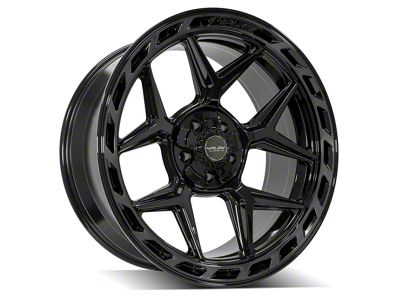 4Play 4P55 Gloss Black with Brushed Face 5-Lug Wheel; 22x10; -18mm Offset (05-11 Dakota)