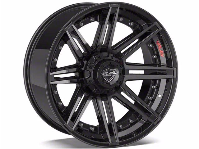 4Play 4P08 Gloss Black with Brushed Face 6-Lug Wheel; 22x10; -18mm Offset (21-24 F-150)