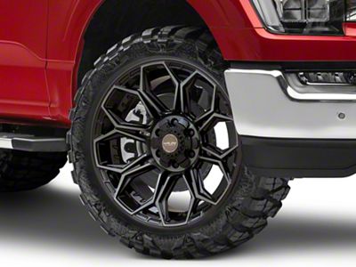 4Play 4P83 Brushed Black 6-Lug Wheel; 24x10; 18mm Offset (21-25 F-150)