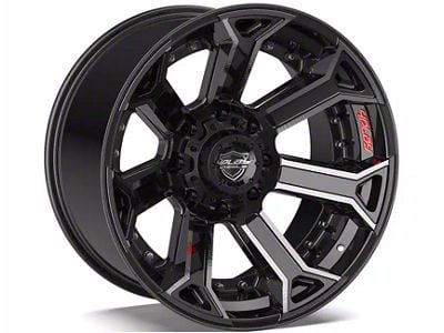4Play 4P70 Gloss Black with Brushed Face 8-Lug Wheel; 22x10; -24mm Offset (17-22 F-350 Super Duty SRW)