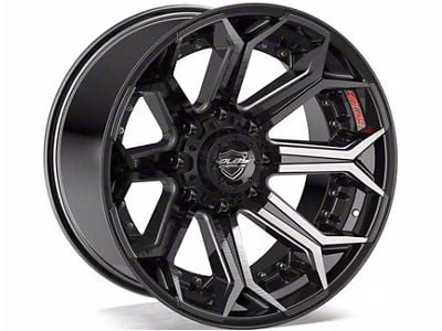 4Play 4P80R Gloss Black with Brushed Face 8-Lug Wheel; 22x12; -44mm Offset (23-24 F-350 Super Duty SRW)