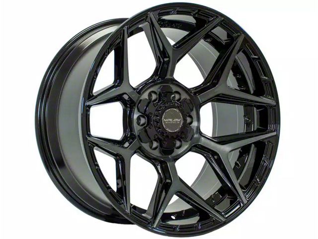 4Play 4P06 Gloss Black with Brushed Face 6-Lug Wheel; 22x12; -44mm Offset (19-24 RAM 1500)