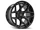 4Play 4P06 Gloss Black with Brushed Face 5-Lug Wheel; 22x12; -44mm Offset (02-08 RAM 1500, Excluding Mega Cab)