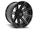 4Play 4P08 Gloss Black with Brushed Face 5-Lug Wheel; 22x12; -44mm Offset (02-08 RAM 1500, Excluding Mega Cab)