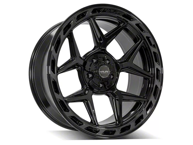 4Play 4P55 Gloss Black with Brushed Face 5-Lug Wheel; 22x10; -18mm Offset (02-08 RAM 1500, Excluding Mega Cab)