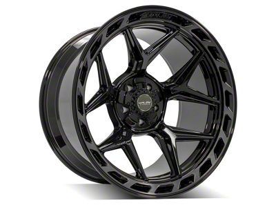 4Play 4P55 Gloss Black with Brushed Face 5-Lug Wheel; 22x12; -44mm Offset (02-08 RAM 1500, Excluding Mega Cab)