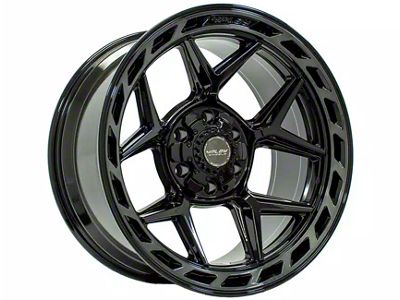 4Play 4P55 Gloss Black with Brushed Face 6-Lug Wheel; 24x12; -44mm Offset (19-24 RAM 1500)