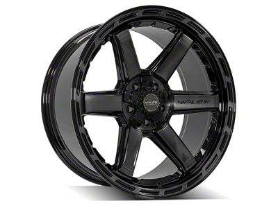 4Play 4P63 Gloss Black with Brushed Face 5-Lug Wheel; 22x10; -18mm Offset (02-08 RAM 1500, Excluding Mega Cab)
