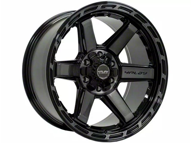 4Play 4P63 Gloss Black with Brushed Face 6-Lug Wheel; 22x12; -44mm Offset (19-24 RAM 1500)