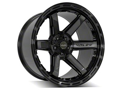 4Play 4P63 Gloss Black with Brushed Face 5-Lug Wheel; 22x12; -44mm Offset (02-08 RAM 1500, Excluding Mega Cab)