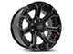 4Play 4P70 Gloss Black with Brushed Face 8-Lug Wheel; 22x10; -24mm Offset (06-08 RAM 1500 Mega Cab)