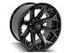 4Play 4P80R Gloss Black with Brushed Face 8-Lug Wheel; 22x12; -44mm Offset (06-08 RAM 1500 Mega Cab)