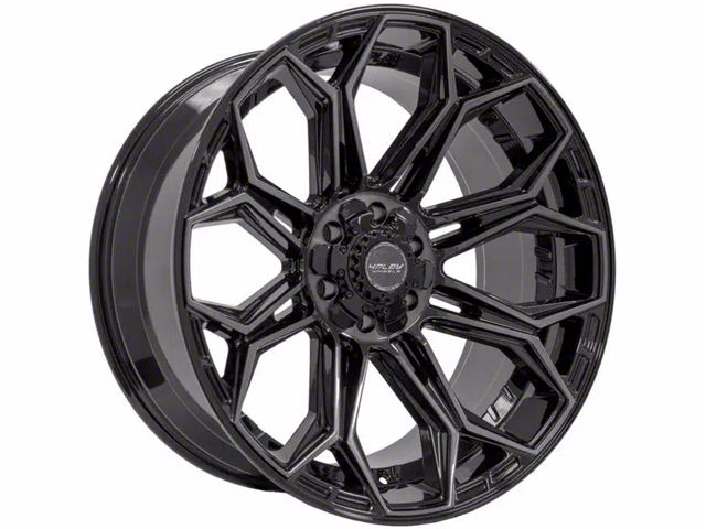 4Play 4P83 Gloss Black with Brushed Face 6-Lug Wheel; 22x12; -44mm Offset (19-24 RAM 1500)